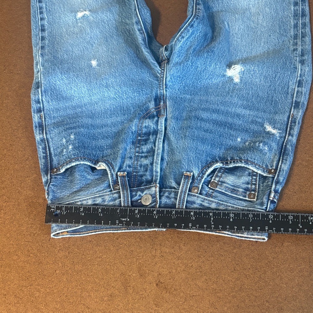 Levi's Wedgie Straight Fit 24” Waist  Denim Jeans in Light Blue distressed front - Picture 8 of 13